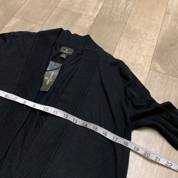 Womens NWT Worthington Black Open Front Minimalist Cardigan Sweater - Picture 4 of 7